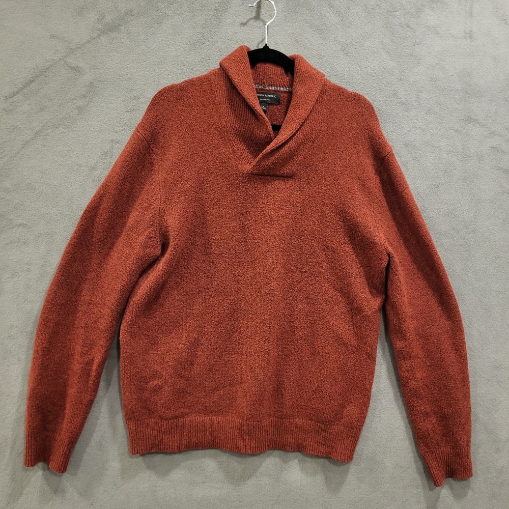 Banana‎ Republic Eco Sweater Mens Large Shawl Collar Pullover Warm Cozy Comfy